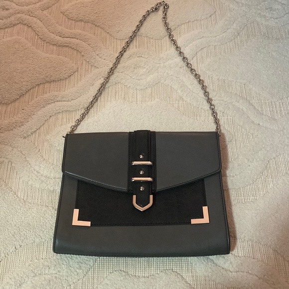 Grey and black Aldo envelope crossbody bag. - Picture 1 of 3